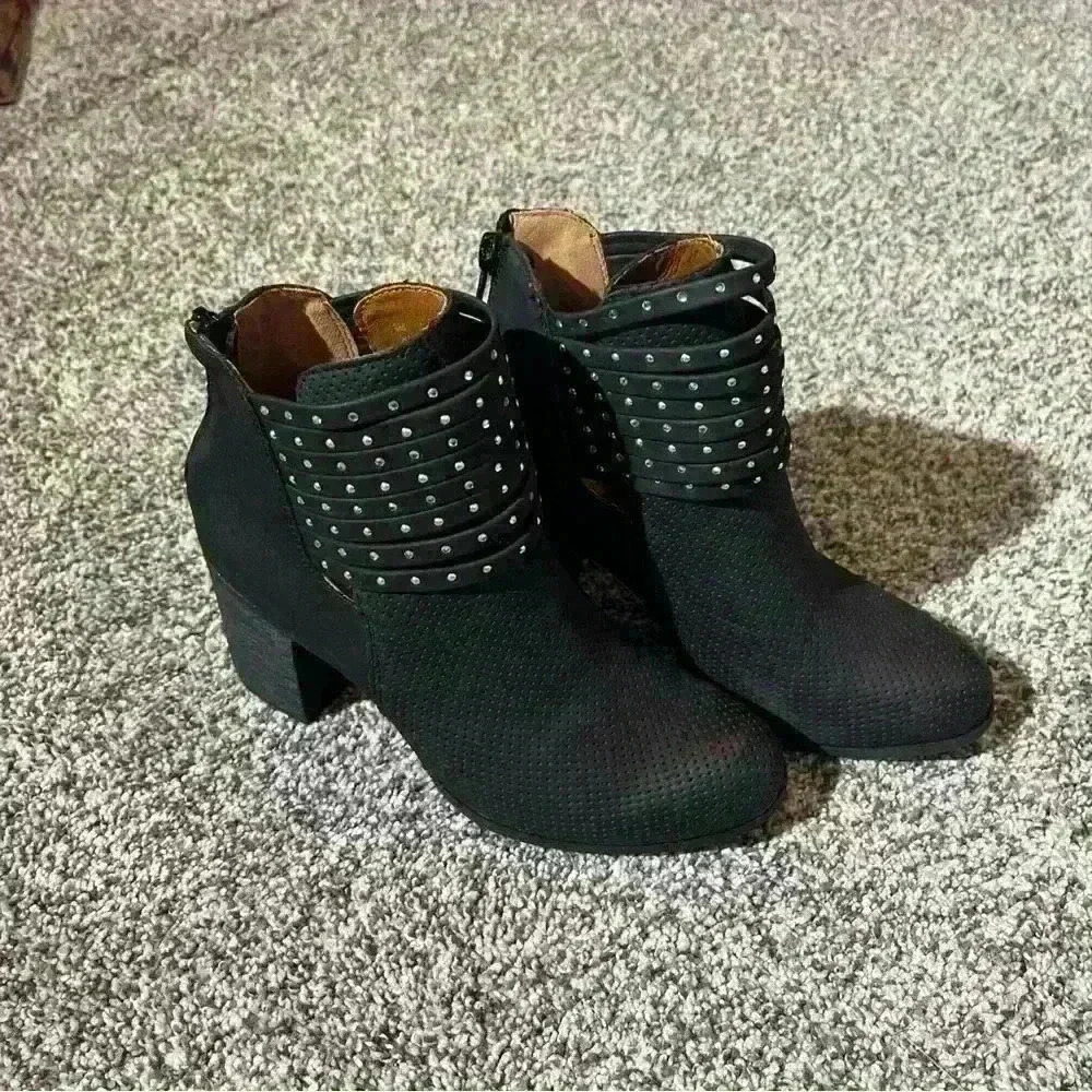 DOLCE by Mojo Moxy Womens ZR5L Almond Toe Ankle Boots & Booties, Black, Size 6